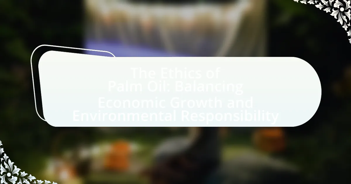 The Ethics of Palm Oil: Balancing Economic Growth and Environmental Responsibility
